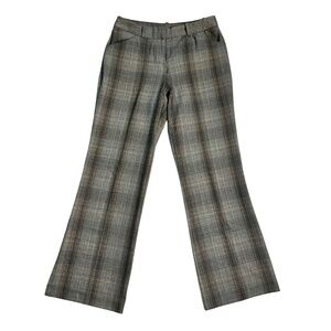 Vintage Women's Plaid Trousers Grey Brown Slacks 90s Old Money Academia Pants